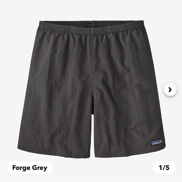 Patagonia Other - Patagonia Men's Baggies Longs - 7" Forge Grey Small